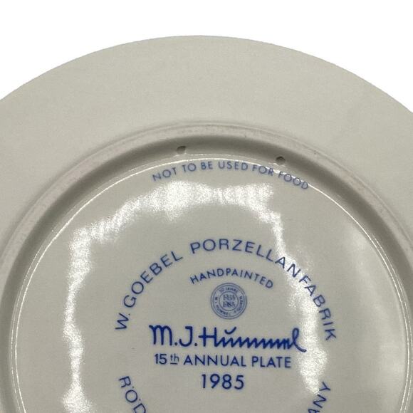 Vintage M.J. Hummel 1985 15th Annual Handpainted Collectible Plate Hum 278 - Picture 7 of 8